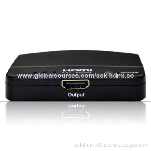 High-performance HDMI Splitter, 3-in-1 Out with IR Remote Control Function, 4 x 2K Supported